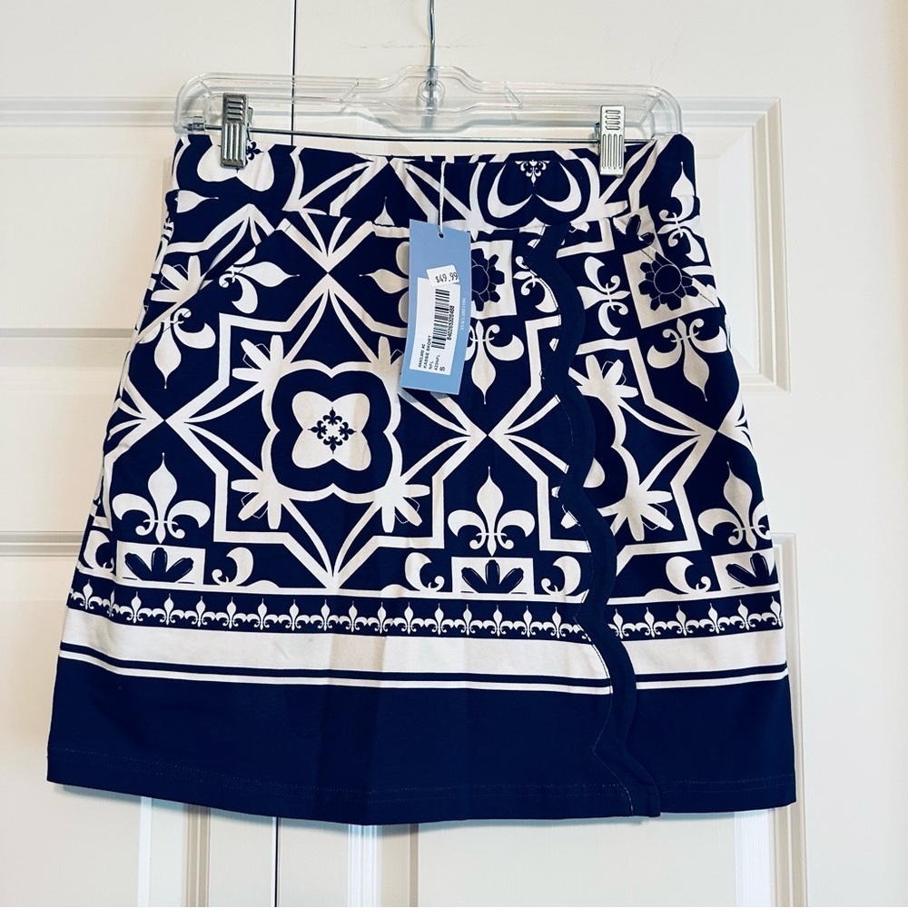 Navy & White Printed Women’s Skort